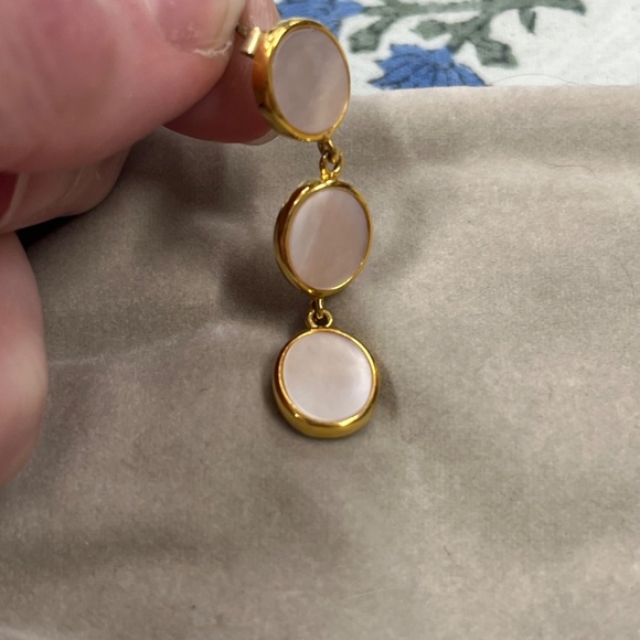 New J.Crew Mother of Pearl & Gold Plated Ring and Earring Set - Picture 6 of 15